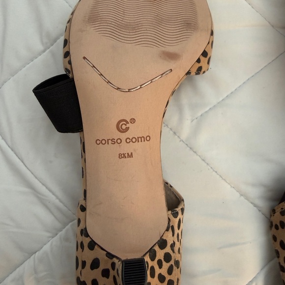 Corso Como Denice Leopard Print Leather Pointed Toe Kitten Heel Pump 8.5 EUC - Picture 9 of 9